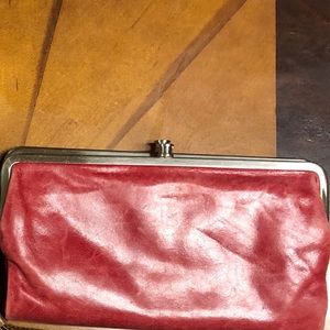 red leather HOBO wallet